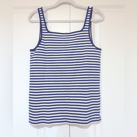 J.Crew perfect fit shelf-bra tank in stripe for women NWOT - Picture 5 of 7